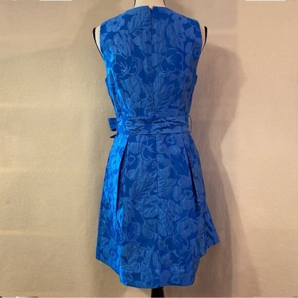 NWT Kate Spade tropical foliage blue sleeveless Alice dress - Picture 4 of 11